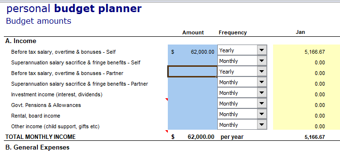 amp budget planner calculator